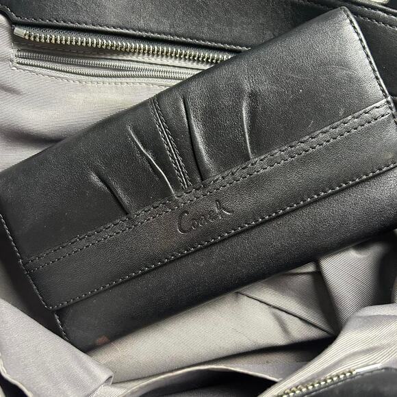 Black coach pleated leather - Picture 4 of 8